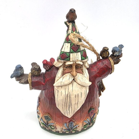Jim Shore Vintage 2002 Heartwood Creek Santa with Birds Ornament Enesco Retired - Picture 2 of 12